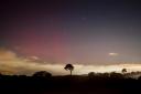The Aurora Borealis seen from the Mendip Hills in Somerset on Saturday night,