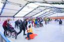 Having fun at the launch of the ice rink at Clarks Village. Picture: Clarks Village