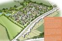 An artist's impression of the 100 new homes set to be built on the edge of Wells.