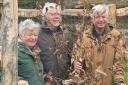 Mark Richards with his sister Julia and her husband Steve, with the first parkland tree planted and sustainable tree guard. Picture: Exmoor National Park Authority