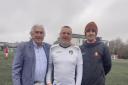 Merv Colenutt, Paul Randall and Aaron Clements (Somerset FA Development Officer)