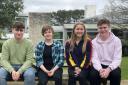 Falmouth College presidency team: Jack Pentecost, Hannah McMillan-Pardoe, Millie Revell, Sam Holland