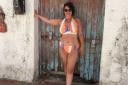 Fiona Murphy modelling one of her bikinis on holiday in St Lucia