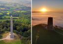 Wellington Monument and Glastonbury Tor will host beacon-lighting ceremonies in June. Pictures: William Adrian Hole, Chris Doney (Somerset Camera Club)