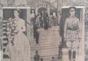 Portraits of Princess Elizabeth and King George VI (L/R), the proclamation ceremony in Taunton (centre). Pictures: County Gazette archives