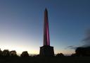 Wellington Monument's lights were switched on last night as beacons were lit across the UK. Picture: Tom Leaman