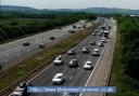 The M5's northbound carriageway looks busy throughout Somerset on this bank holiday Friday.