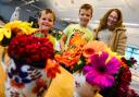 Wellington Flower Show ; Dexter, Zachary and Emilia Barrett with some of their show entries.