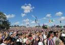 A huge crowd watches Diana Ross on Sunday at Glastonbury Festival 2022.