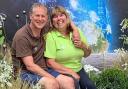 Julie and her husband Andrew on their garden 'One Small Step' in 2019 when they won The People's Choice Award