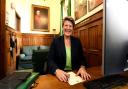 Sarah Dyke at her desk in Parliament. Picture: LibDems