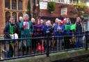 The choir entertained residents, shoppers, pub goers and residents of Netherclay Nursing Home