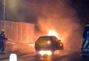 Fire crews swiftly dealt with a vehicle fire on George Street in Taunton.
