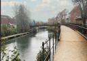 Artist's impression: how the widened footbridge over the River Tone could look.
