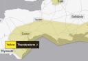 The maps shows the area covered by the new weather warning