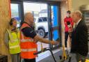 Western Football League chairman John Pool at the opening of Jewson's new Bridgwater branch.