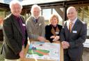JOHN Dyke, chairman of the Exmoor National Park Authority, Keith Bungay, chairman of the South-West Lakes Trust, Evelyn Stacey, chief executive of the SWLT, and Phil Grabham, managing director of Solar Systems at Wimbleball Lake. PHOTO: Submitted.