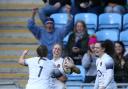 PROLIFIC: Danielle Waterman (pictured centre) ended her England career with 47 tries. Pic: PA Wire