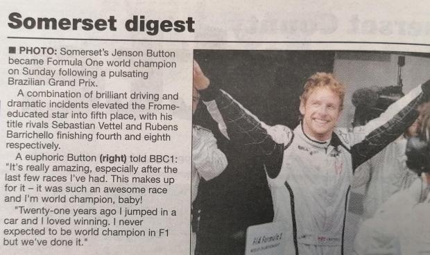 Somerset County Gazette: "AWESOME": The Somerset County Gazette celebrates Jenson Button's triumph