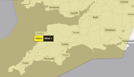 Somerset County Gazette: WIND: A yellow weather warning has been issued for Somerset. Pic: Met Office