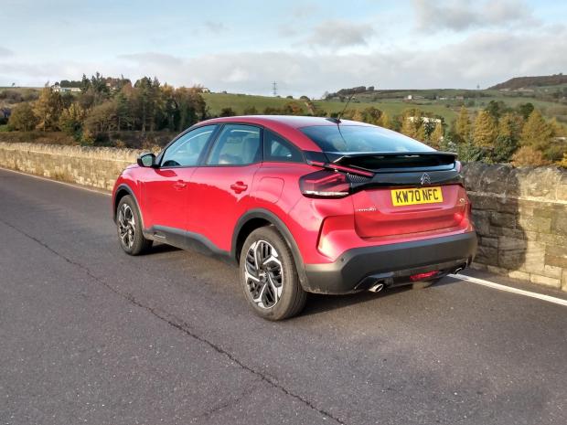 Somerset County Gazette: The Citroen C4 Sense Plus pictured on a sunny day during a test drive near the border between South Yorkshire and Derbyshire