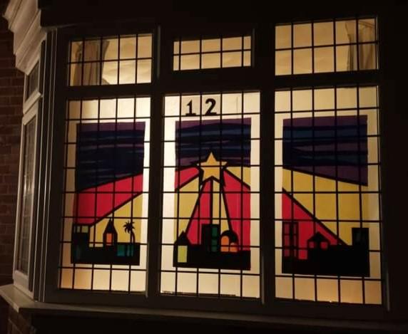 LIVING ADVENT CALENDAR: One of the windows decorated for the living advent calendar