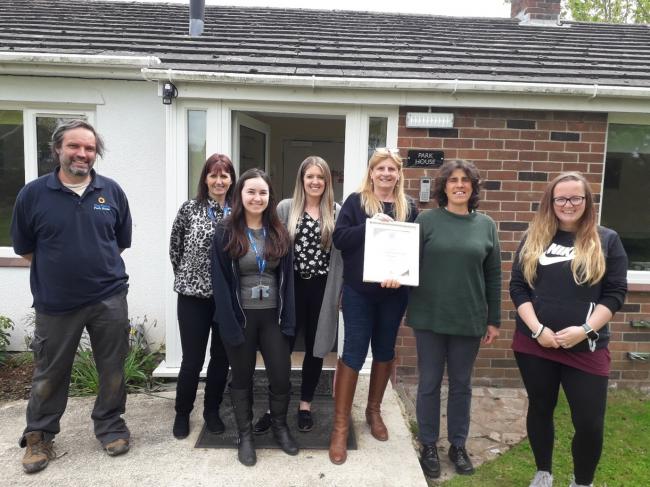 NATIONAL AWARD: Photo credit - Park House School team celebrate the award. From left to right, James Eastwell, Shellie Barcroft, Bryony Cottrell, Kristina Baker, Teresa Brown, Sally Pitkin, and Nadine Bidgway