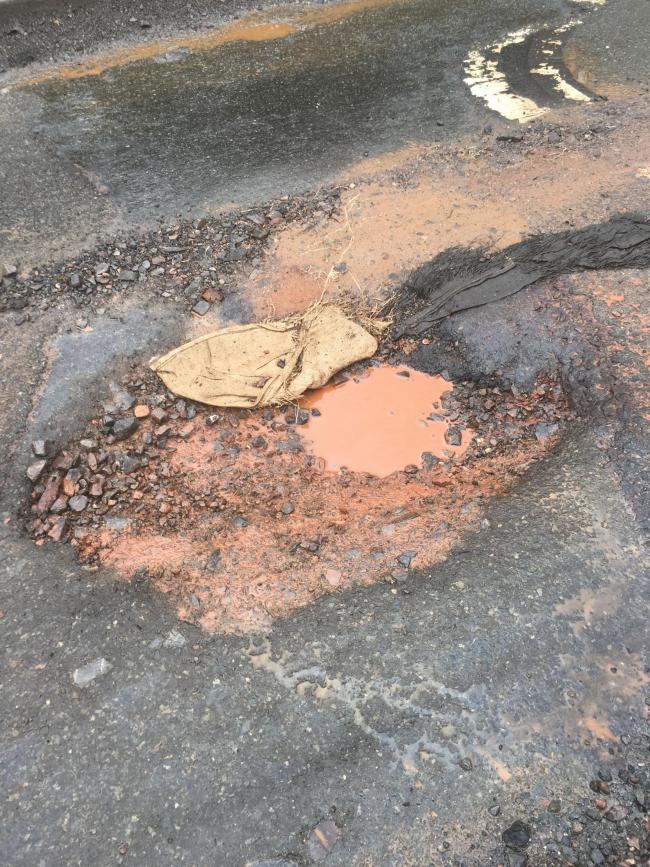 POTHOLE: Motorists in Taunton complained about the road