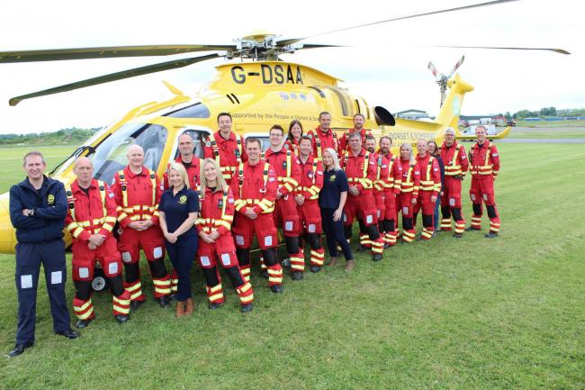 CYCLE CHALLENGE: Some of the crew of Devon and Somerset Air Ambulance
