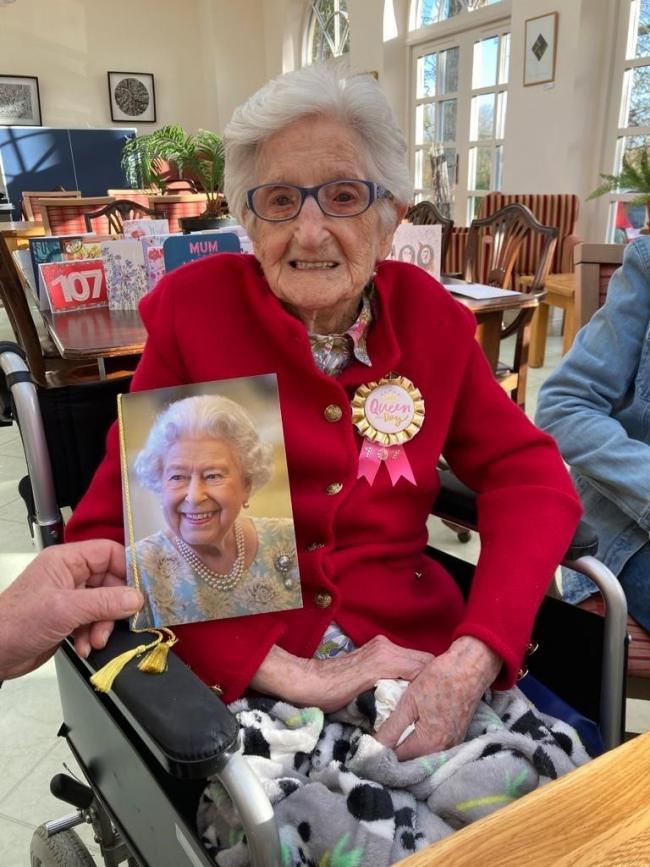 BIRTHDAY CELEBRATION: Pat on the day she turned 107