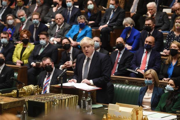 Somerset County Gazette: APOLOGY: Boris Johnson addresses the House of Commons during yesterday's PMQs (Image: UK Parliament/Jessica Taylor, PA Wire)