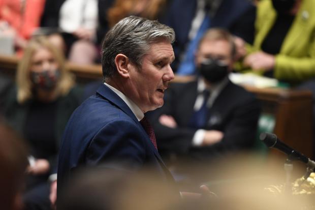 Somerset County Gazette: "PARTY'S OVER": Sir Keir Starmer faced Boris Johnson at PMQs in the House of Commons yesterday (Image: UK Parliament/Jessica Taylor)