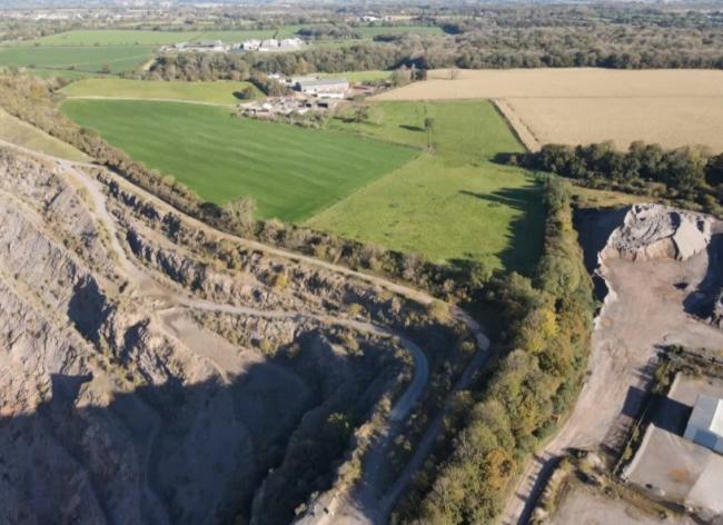 PLAN APPROVED: Agricultural land north of Torr Works Quarry, where the limestone scalpings will be stored. Pic: Somerset County Council