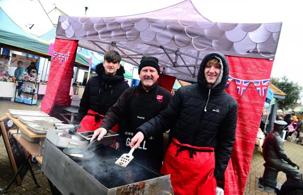 Somerset County Gazette: The team from Red Triangle café at Watchet street fair on Sunday, March 6. Pictures: Steve Richardson