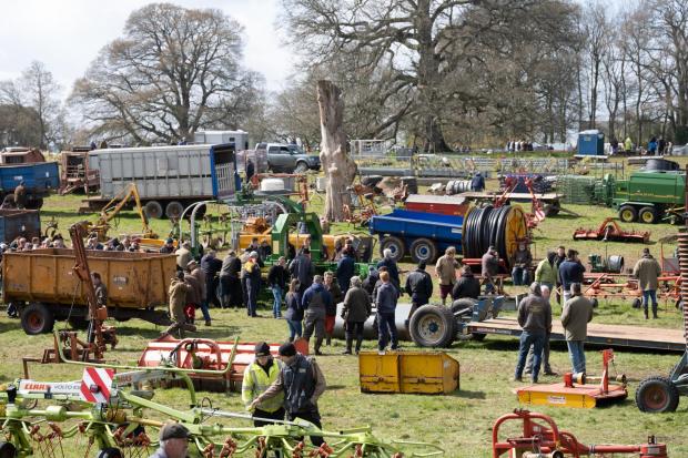Crowds at the Walford Cross machinery sale. Picture: Greenslade Taylor Hunt