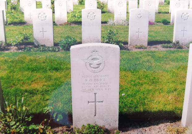 Somerset County Gazette: Sergeant Brice's grave at Uden War Cemetery in the Netherlands. Picture: Patrick Palmer