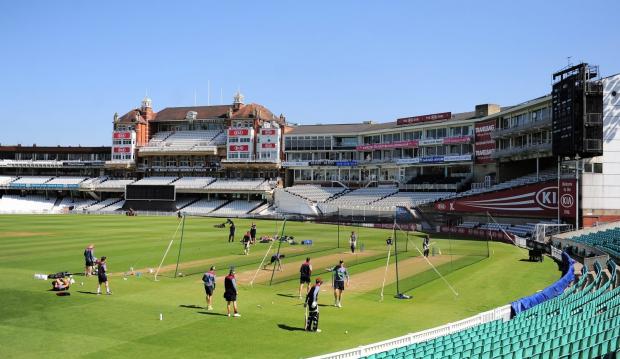Somerset County Gazette: Somerset players in the nets at The Oval. Picture: Somerset CCC