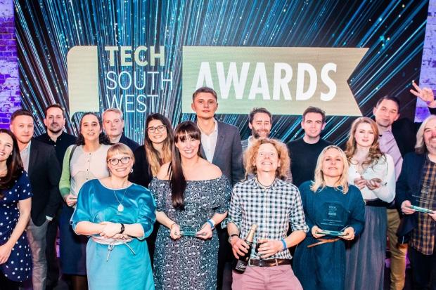 The line-up of winners at the Tech South West Awards 2021. Picture: Tech South West