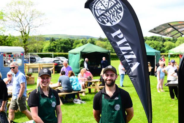 Somerset County Gazette: Louise and Josh Bristow from Exmoor Pizza Pod at the fair. Pictures: Steve Richardson