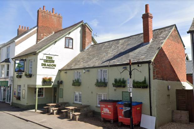 Somerset County Gazette: The Green Dragon in Wellington has been handed a five rating. Picture: Google Street View