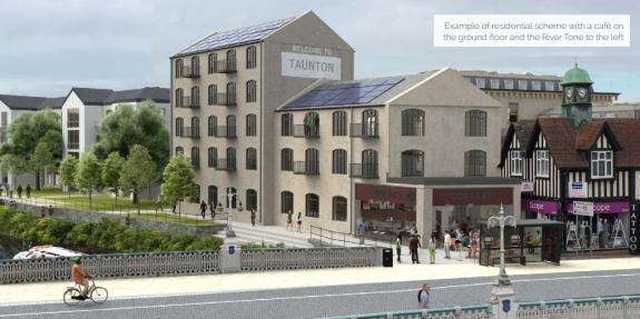 Somerset County Gazette: Artist's impression of redevelopment of 1 Bridge Street in Taunton - Somerset West and Taunton Council. Somerset County Gazette: Artist's impression of redevelopment of 1 Bridge Street in Taunton - Somerset West and Taunton Council.