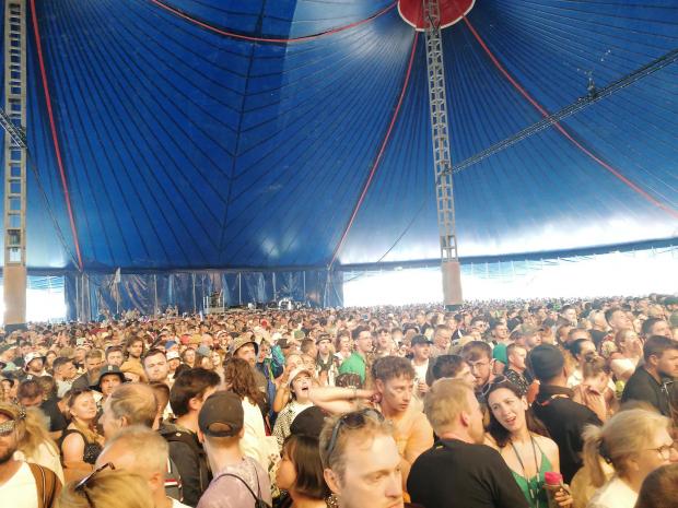 Somerset County Gazette: Glastonbury's “home to fiery new music” was packed for the 22 year old's performance. Picture: Tom Leaman