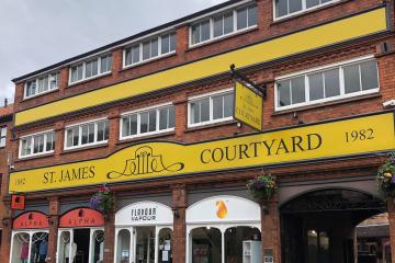 Sign completed The Courtyard at Taunton Independent Quarter