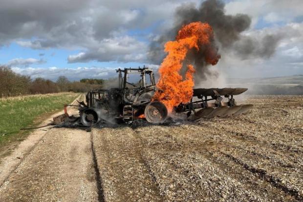 Archive image of a tractor fire