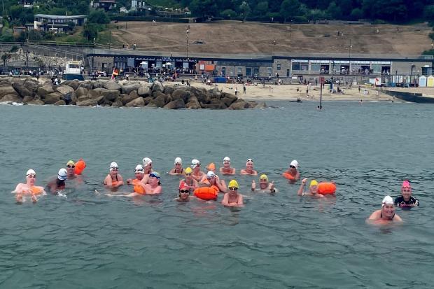 Taunton School swimmers in training at Lyme Regis. Picture: Taunton School