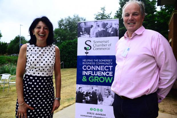 Emma Rawlings [Chief Executive ; Somerset Chamber] and Charlie McEwan [Corporate Communications Director ; WPA]