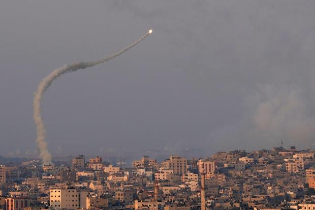 Rockets are launched from Gaza towards Israel