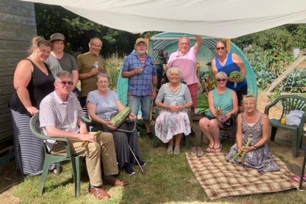 Carers relaxing on the allotment. Picture: Somerset NHS Foundation Trust