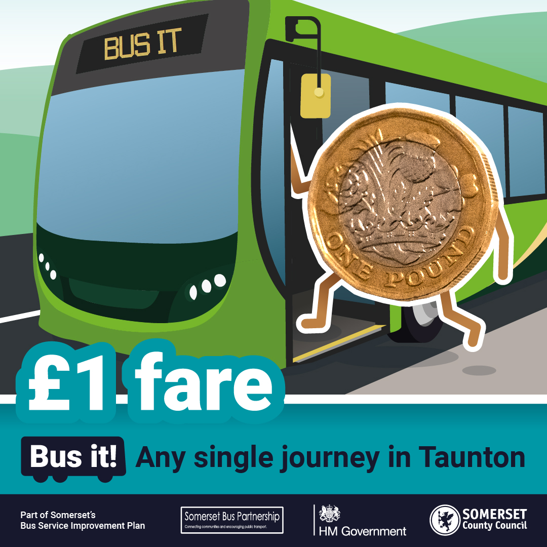 'Bus It' boost for Taunton – £1 for any single bus journey in town - Vimarsana News
