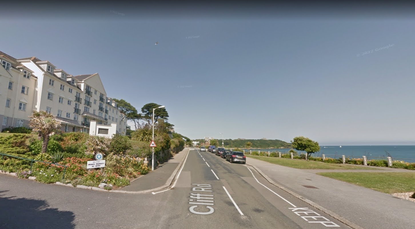 Cliff Road in Falmouth where a street trading licence has been granted for an ice cream van despite concerns from residents living in the nearby retirement accommodation (Image: Google)